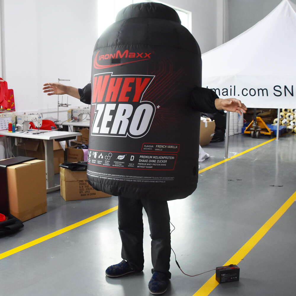 KeepFuns Giant IronMaxx Whey Protein Powder Inflatable Model Fitness Supplement Brand Promotion Inflatable Gym Activity Prop