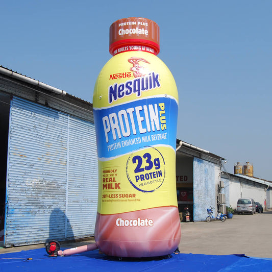 KeepFuns Giant Nestlé Nesquik Chocolate Protein Milk Inflatable Bottle Model Dairy Brand Promotion Inflatable Model Supermarket Activity Display Props