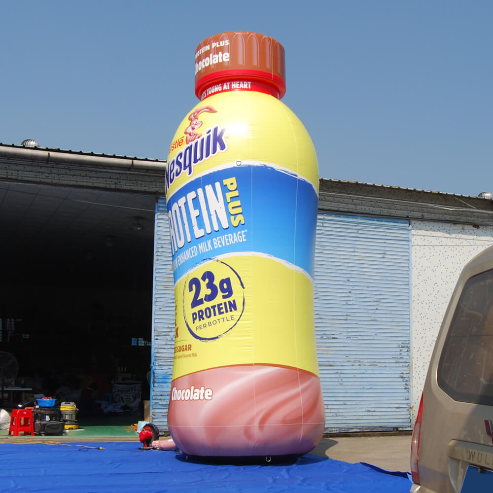 KeepFuns Giant Nestlé Nesquik Chocolate Protein Milk Inflatable Bottle Model Dairy Brand Promotion Inflatable Model Supermarket Activity Display Props