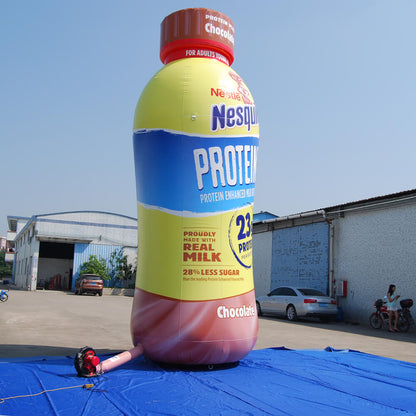 KeepFuns Giant Nestlé Nesquik Chocolate Protein Milk Inflatable Bottle Model Dairy Brand Promotion Inflatable Model Supermarket Activity Display Props