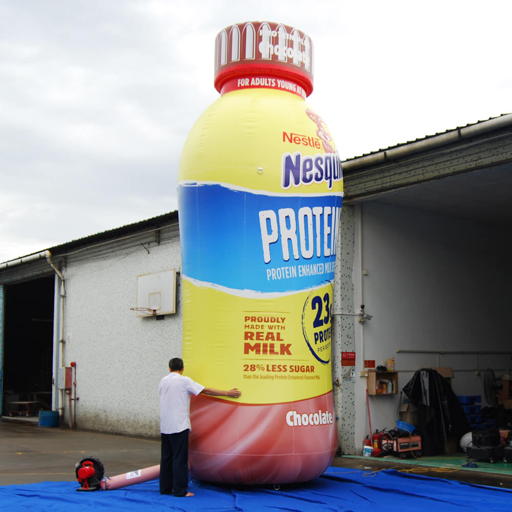 KeepFuns Giant Nestlé Nesquik Chocolate Protein Milk Inflatable Bottle Model Dairy Brand Promotion Inflatable Model Supermarket Activity Display Props