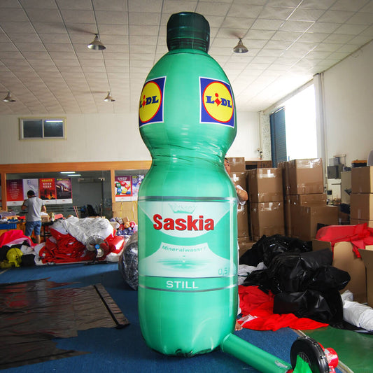 KeepFuns Giant Saskia mineral water bottle model Lidl brand promotion inflatable model supermarket event display props