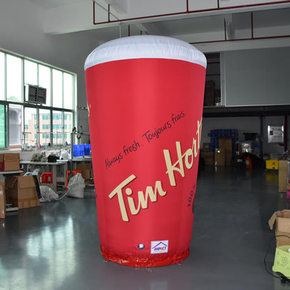 KeepFuns Giant Tim Hortons coffee cup inflatable model restaurant brand promotion inflatable model store diversion props
