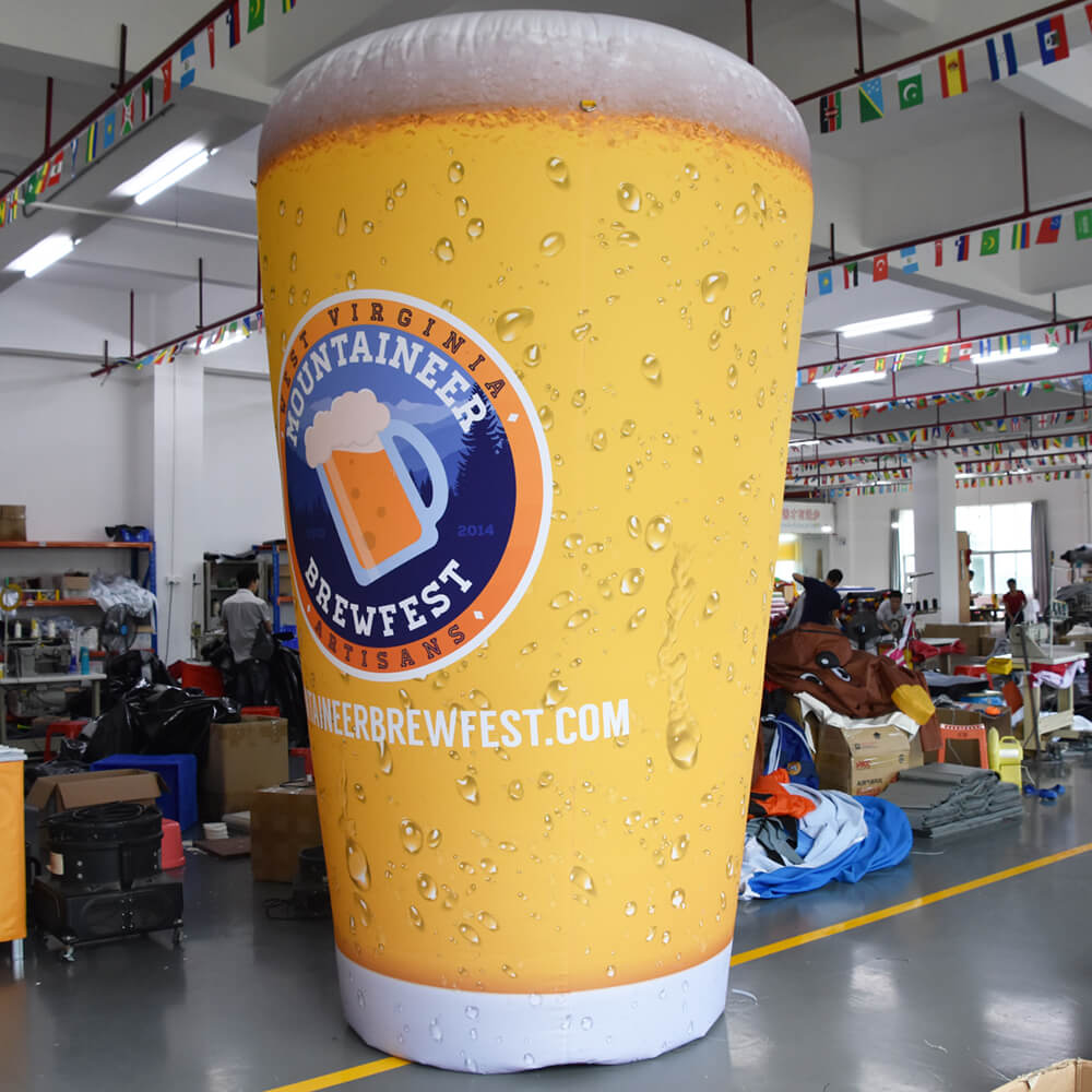 KeepFuns Giant West Virginia Mountaineer Oktoberfest Inflatable Beer Mug Model Event Promotional Inflatable Model Outdoor Advertising Props