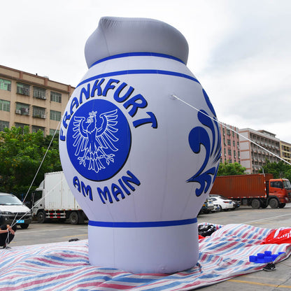 KeepFuns Giant blue and white porcelain pattern kettle inflatable model Traditional style brand promotion inflatable model Event display props