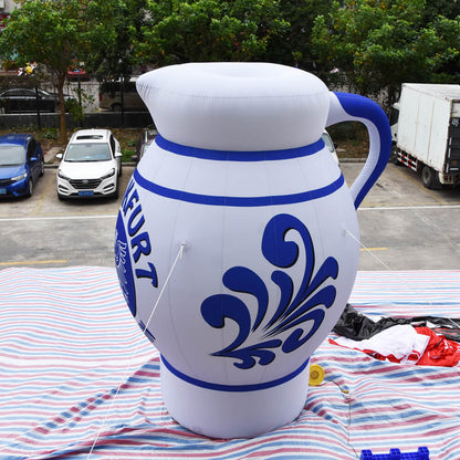 KeepFuns Giant blue and white porcelain pattern kettle inflatable model Traditional style brand promotion inflatable model Event display props