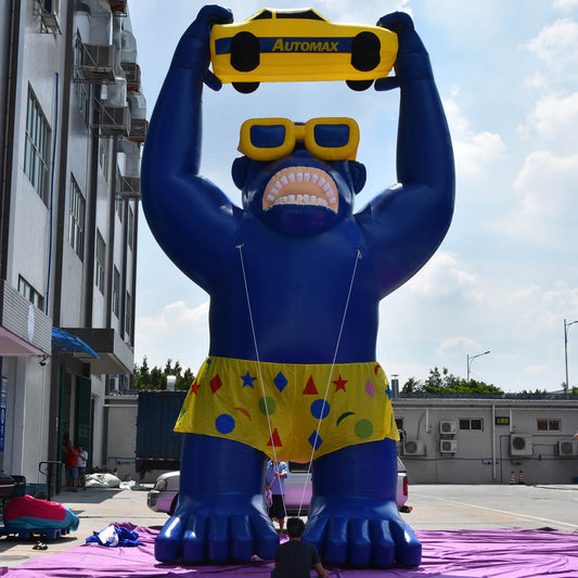 KeepFuns Giant blue inflatable gorilla model, car brand promotional inflatable model, outdoor creative marketing props