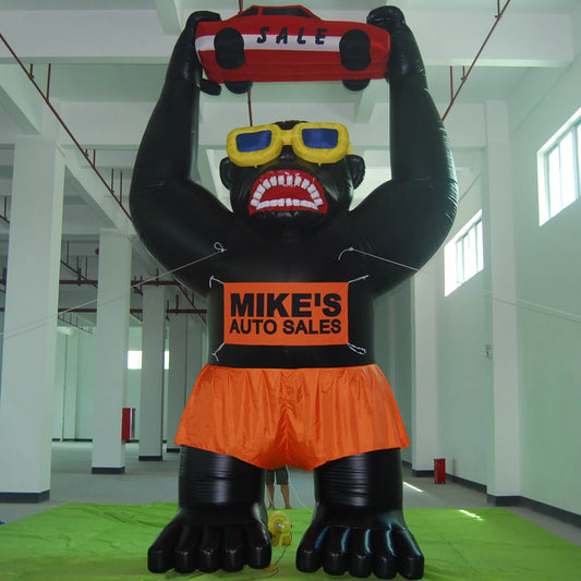 KeepFuns Giant inflatable gorilla model, eye-catching prop for car dealerships, outdoor advertising
