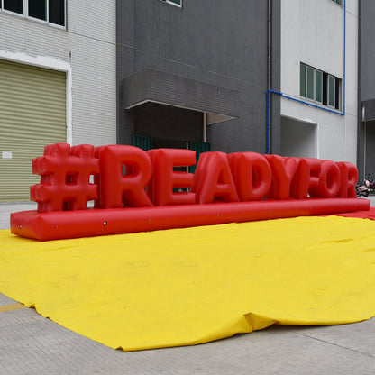 KeepFuns Giant red "#READYFOR" letter inflatable model, event theme display inflatable model, brand promotion decoration props