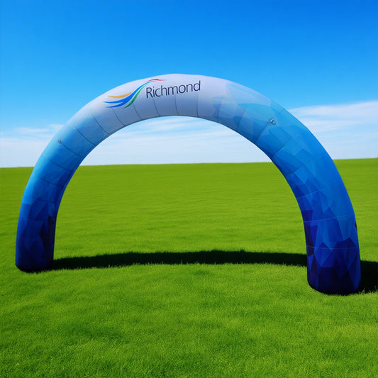 KeepFuns Gradient blue inflatable semicircular advertising arch outdoor event arch custom brand LOGO arch marathon exhibition promotion arch