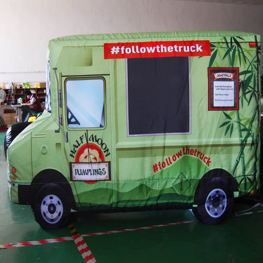 KeepFuns Green food truck inflatable model, food truck promotional inflatable model, catering brand promotion props