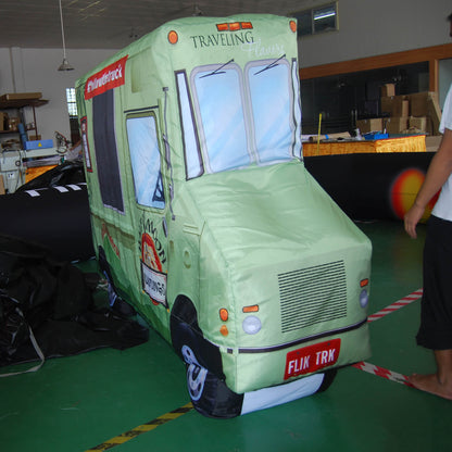 KeepFuns Green food truck inflatable model, food truck promotional inflatable model, catering brand promotion props