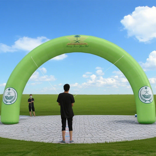 KeepFuns Green inflatable semicircular advertising arch outdoor club activity arch custom LOGO publicity arch event team building welcome arch