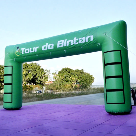 KeepFuns Green right angle inflatable advertising arch Outdoor cycling event arch Brand event promotion arch Customized event logo arch