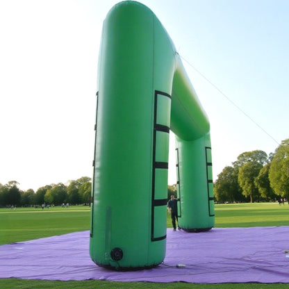 KeepFuns Green right angle inflatable advertising arch Outdoor cycling event arch Brand event promotion arch Customized event logo arch