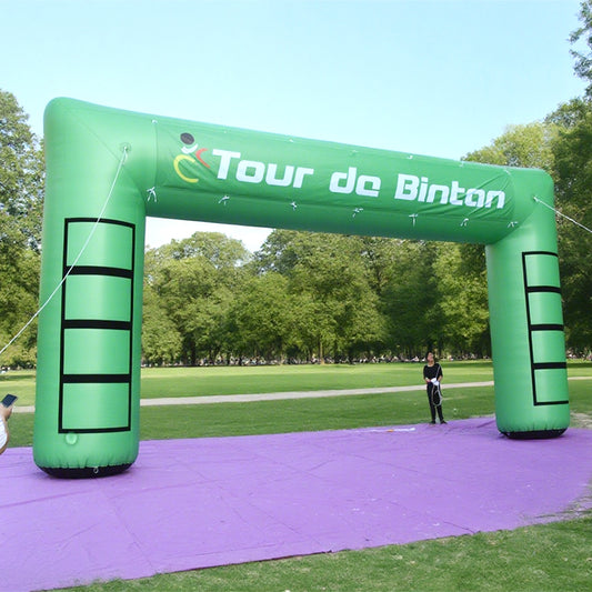 KeepFuns Green right angle inflatable advertising arch Outdoor cycling event arch Brand event promotion arch Customized event logo arch