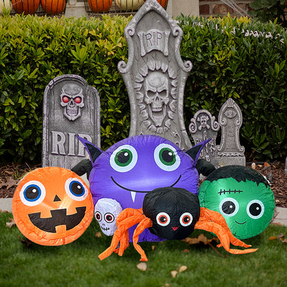 Halloween Inflatable Decoration Set Pumpkin Spider Monster Cartoon Shape Outdoor Garden Festival Decoration Props