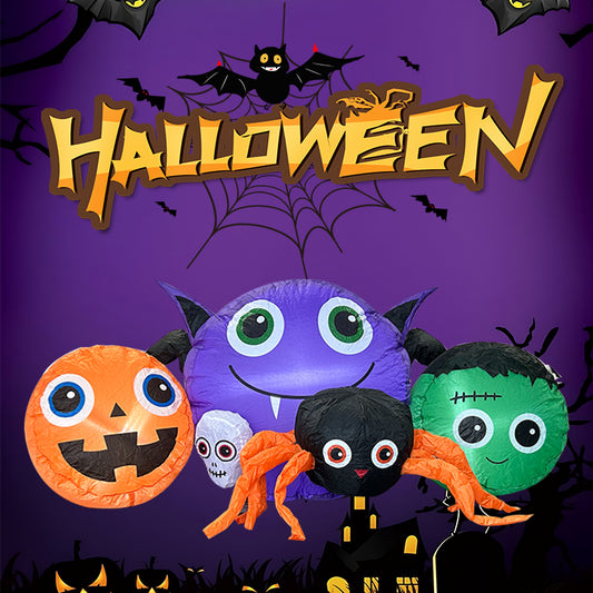 Halloween Inflatable Decoration Set Pumpkin Spider Monster Cartoon Shape Outdoor Garden Festival Decoration Props