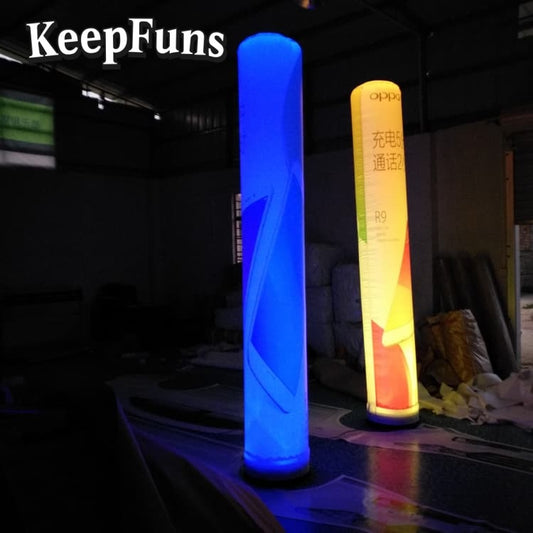 KeepFuns inflatable light column, with customizable size, color and printed content, can be inflated quickly and conveniently, be used multiple times, suitable for publicity and promotion.