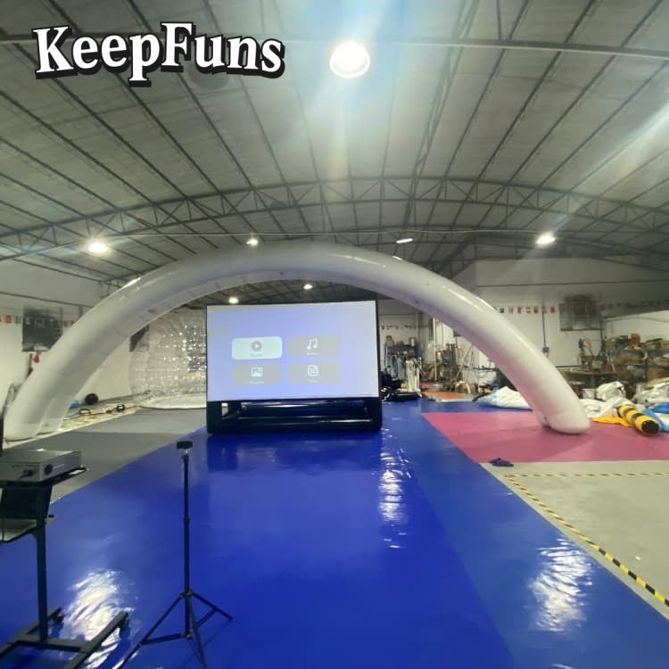 KeepFuns inflatable movie screen/projection screen, with support legs, easy to install, customizable in size, suitable for indoor and outdoor screenings, and applicable to parties, gatherings, advertising, etc.