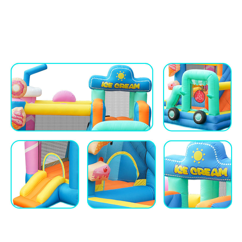 KeepFuns Ice cream themed inflatable castle Children's slide trampoline park Outdoor parent-child interactive amusement facilities Donut-shaped inflatable toys