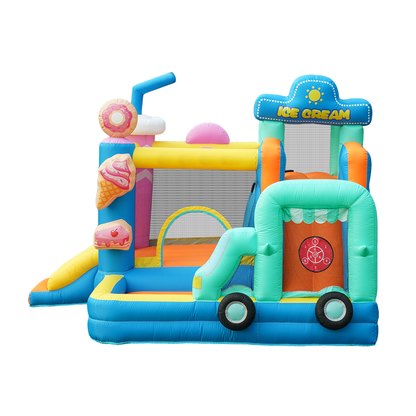 KeepFuns Ice cream themed inflatable castle Children's slide trampoline park Outdoor parent-child interactive amusement facilities Donut-shaped inflatable toys