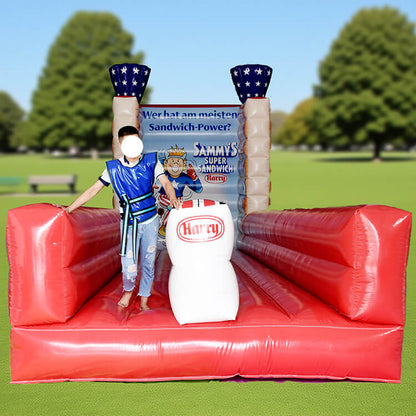 KeepFuns Inflatable Rally Game Props Outdoor Team Interaction Sports Games Red Fun Competitive Equipment Sandwich Theme Inflatable Toys