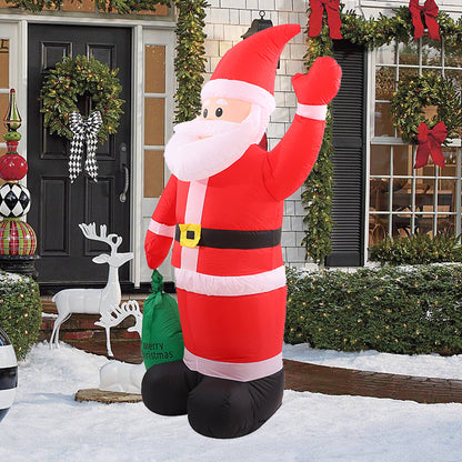 1.8m Christmas Inflatable Santa Claus Holding Gifts Bag, Blow Up Santa Claus with LED Lights, Lighted Christmas Decor for Yard, Indoor Outdoor Yard Garden Christmas Decoration