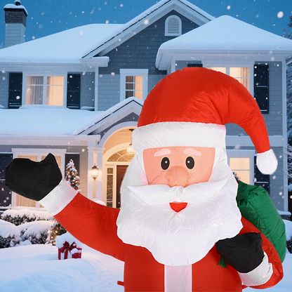 Backpack Santa Claus; Christmas decoration inflatable toy; with LED lights; 1.5m inflatable model; holiday gift indoor and outdoor decoration