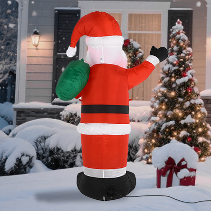 Backpack Santa Claus; Christmas decoration inflatable toy; with LED lights; 1.5m inflatable model; holiday gift indoor and outdoor decoration