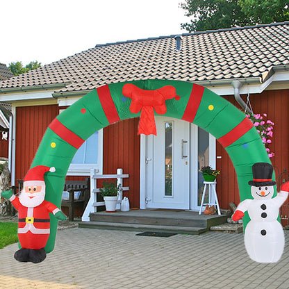 3.1m Christmas Inflatables Archway Outdoor Decorations Waterproof Giant Inflatable Lighted Santa
