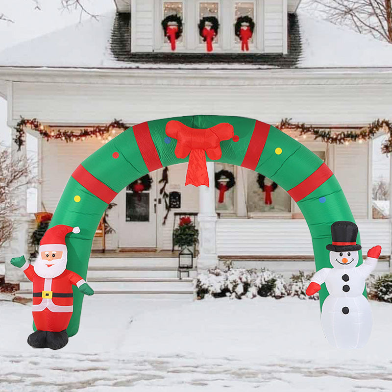 3.1m Christmas Inflatables Archway Outdoor Decorations Waterproof Giant Inflatable Lighted Santa