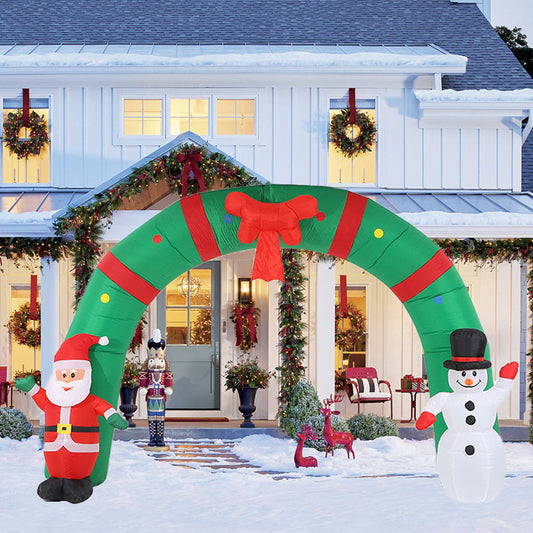 3.1m Christmas Inflatables Archway Outdoor Decorations Waterproof Giant Inflatable Lighted Santa