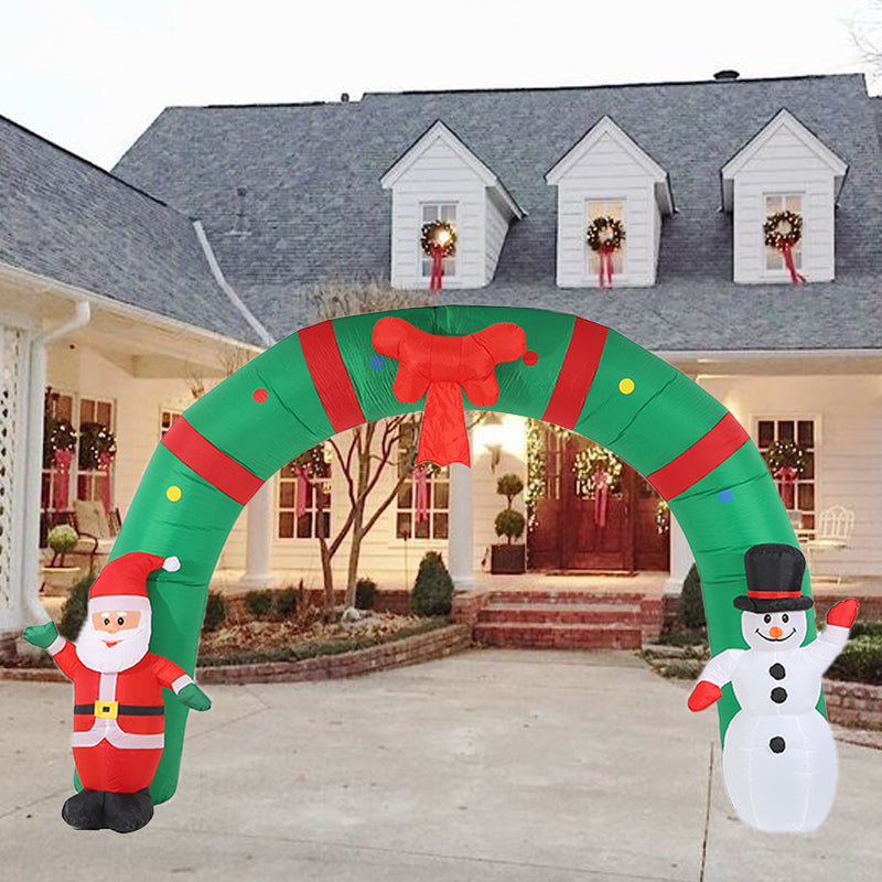 3.1m Christmas Inflatables Archway Outdoor Decorations Waterproof Giant Inflatable Lighted Santa