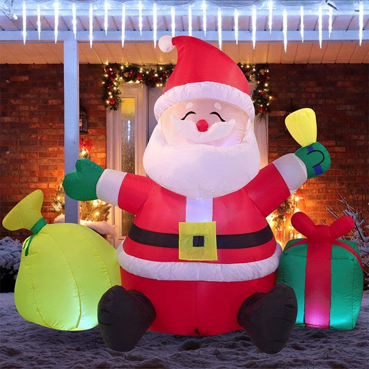 Inflatable Santa Claus with Gift Box Christmas Decoration 1.5m