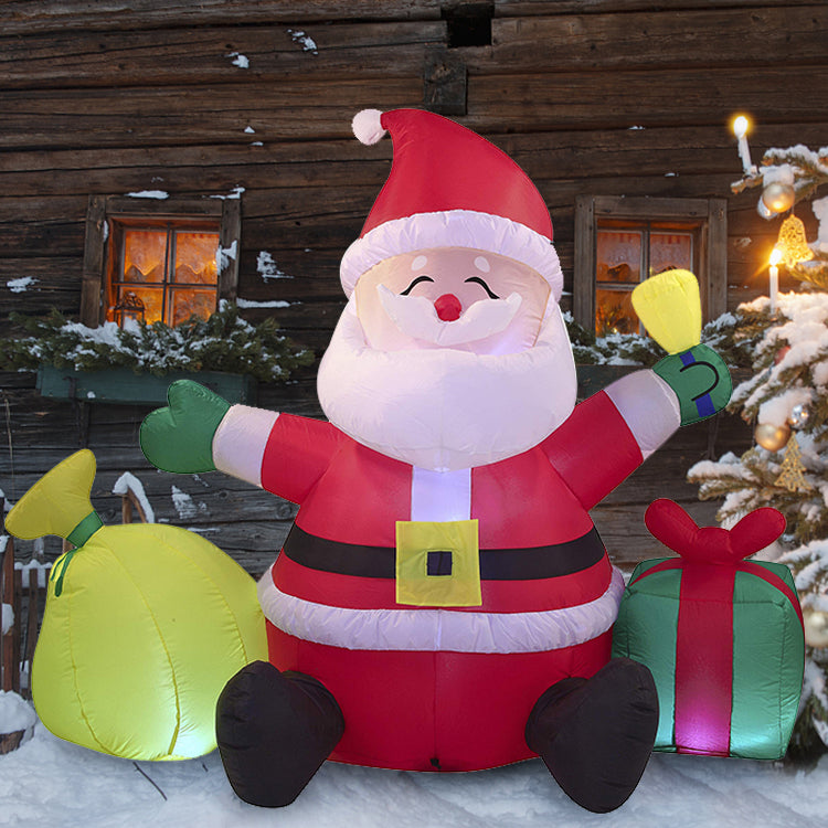 Inflatable Santa Claus with Gift Box Christmas Decoration 1.5m