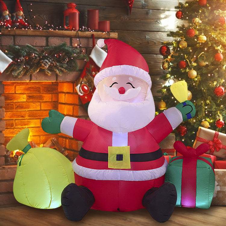 Inflatable Santa Claus with Gift Box Christmas Decoration 1.5m