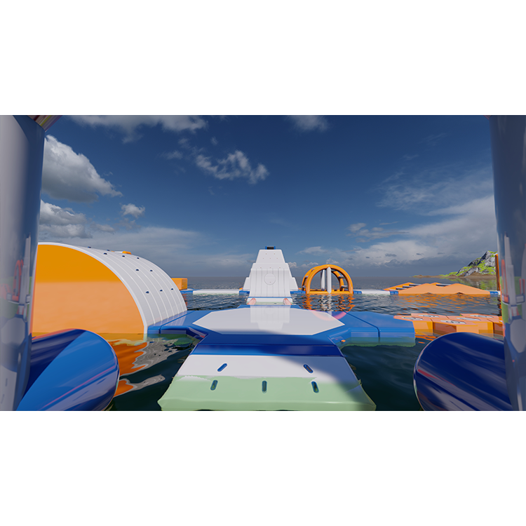 Inflatable Water Park, Floating Water Park, Water Inflatable Playground 38.5*22.8m