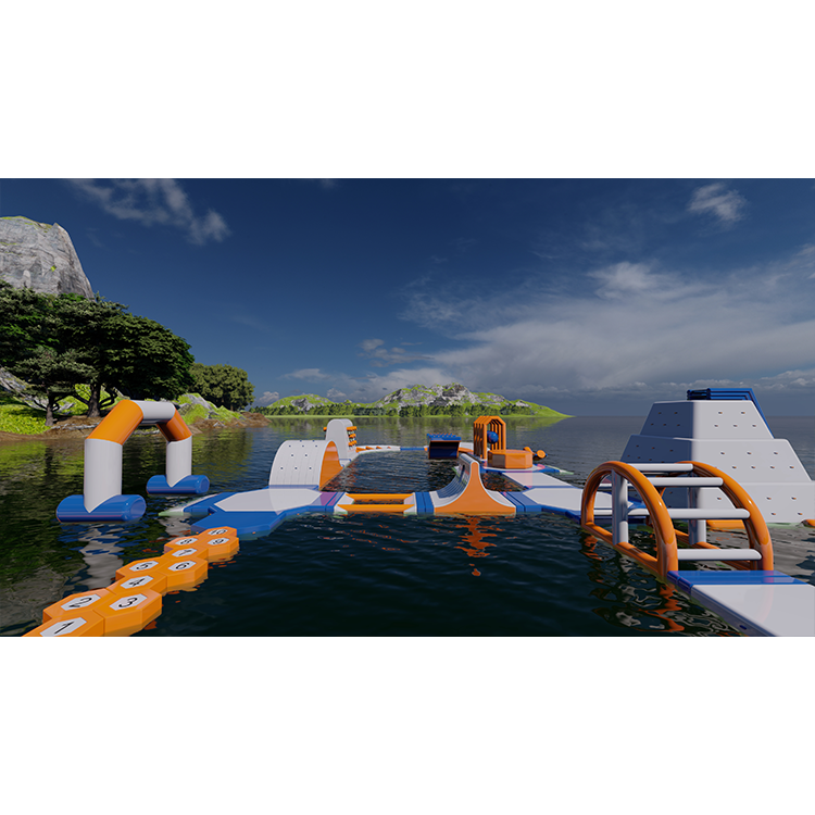 Inflatable Water Park, Floating Water Park, Water Inflatable Playground 38.5*22.8m