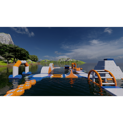 Inflatable Water Park, Floating Water Park, Water Inflatable Playground 38.5*22.8m
