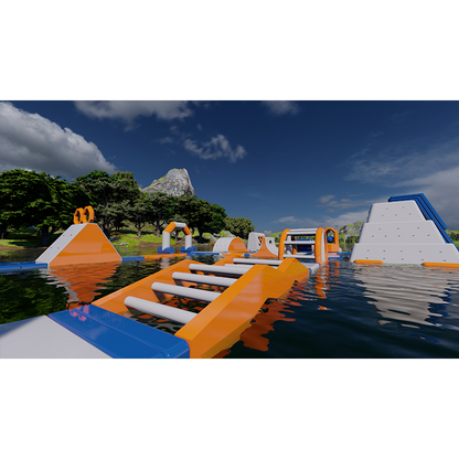 Inflatable Water Park, Floating Water Park, Water Inflatable Playground 38.5*22.8m