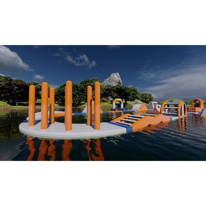 Inflatable Water Park, Floating Water Park, Water Inflatable Playground 38.5*22.8m