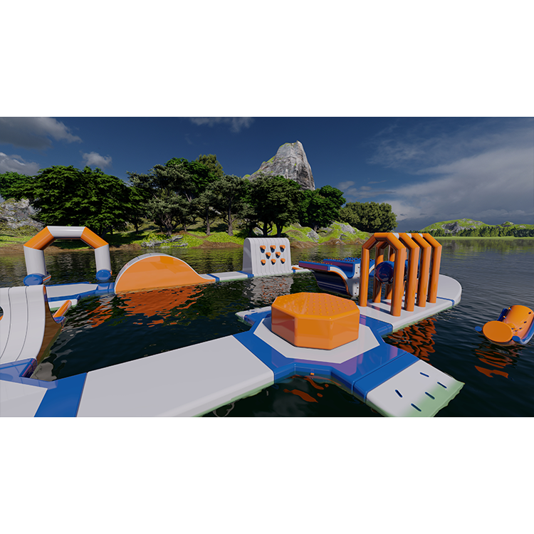 Inflatable Water Park, Floating Water Park, Water Inflatable Playground 38.5*22.8m