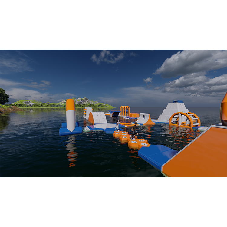 Inflatable Water Park, Floating Water Park, Water Inflatable Playground 38.5*22.8m