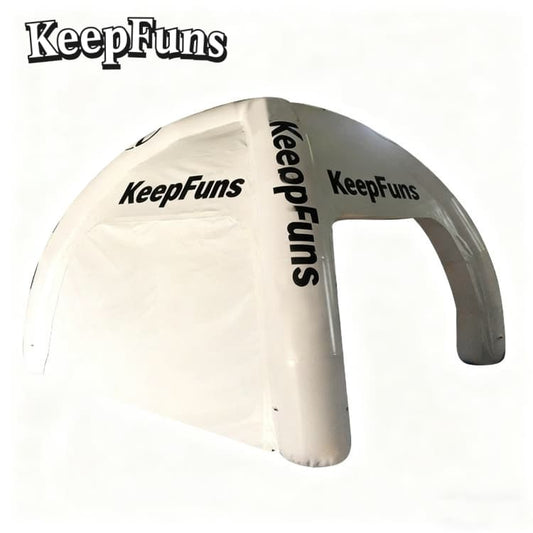 KeepFuns White inflatable four-leg tent, easy to set up, lightweight, sturdy, customizable in size, color and printed content, suitable for advertising, marketing activities, and outdoor events