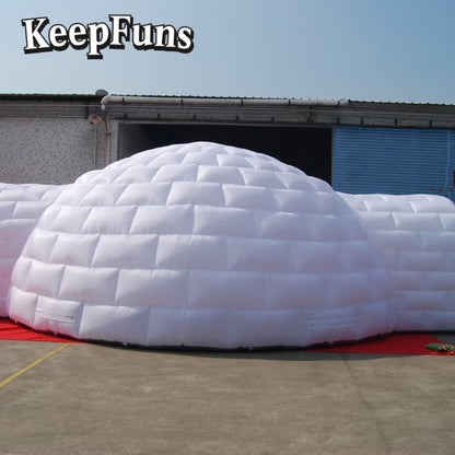 KeepFuns White brick-shaped dome inflatable tent, with fast inflation, lightweight and sturdy features, suitable for advertising, ice and snow themed outdoor activities, etc.