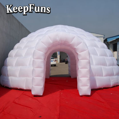 KeepFuns White brick-shaped dome inflatable tent, with fast inflation, lightweight and sturdy features, suitable for advertising, ice and snow themed outdoor activities, etc.