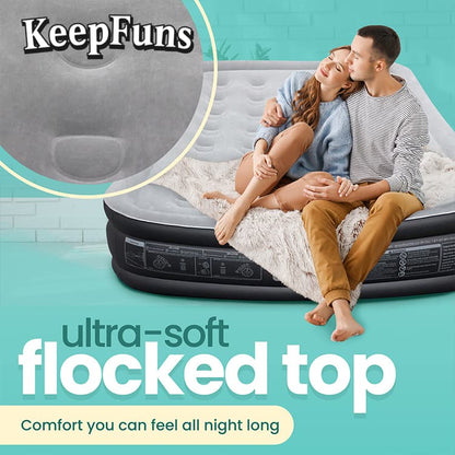 KeepFuns air mattress inflates quickly and is suitable for families, camping, and other outdoor activities.