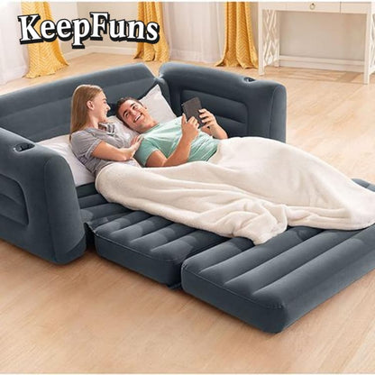 KeepFuns Inflatable Sofa Mattress inflates quickly, is lightweight, and is suitable for homes, camping, and other outdoor activities, etc.