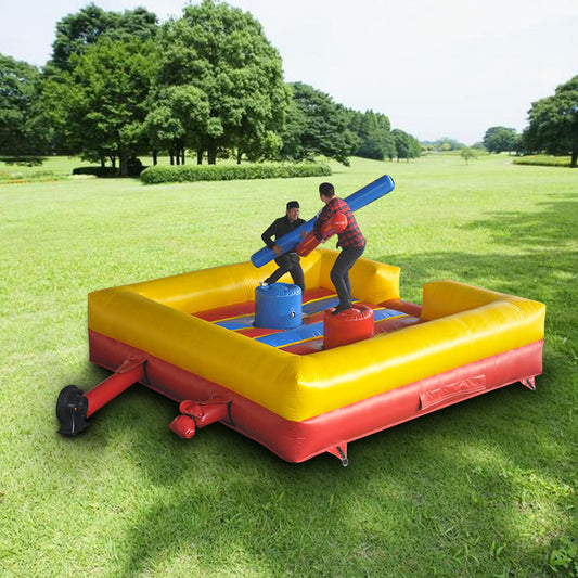 KeepFuns Inflatable fun battle table, yellow and red contrasting outdoor team building game props, parent-child interactive inflatable sports facilities